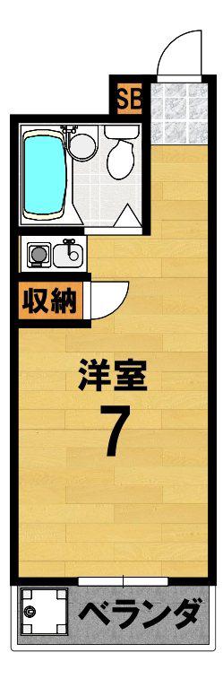 GREEN MARKS(ワンルーム/2階)の間取り写真