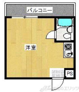 リバーサイドK(ワンルーム/2階)の間取り写真