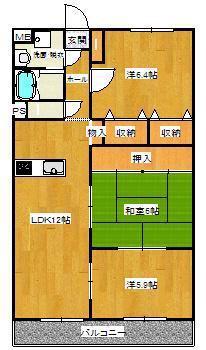 エスペランス(3LDK/3階)の間取り写真