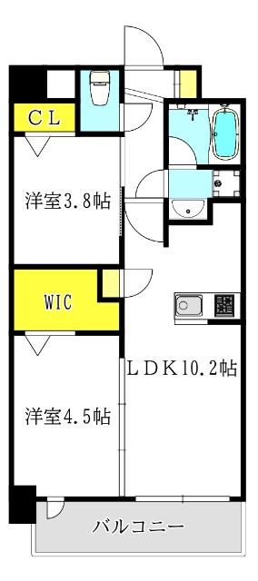 アーバネックス東梅田(2LDK/11階)の間取り写真
