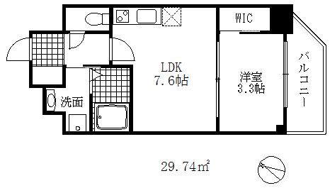 セレニテ神戸元町(1DK/8階)の間取り写真