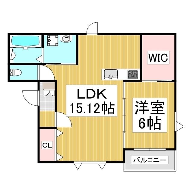 メゾンU黒田B棟(1LDK/1階)の間取り写真