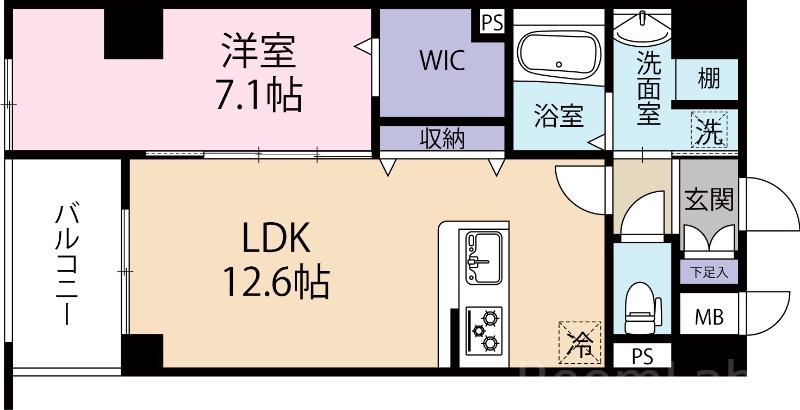 ベルコルティーレ(1LDK/10階)の間取り写真