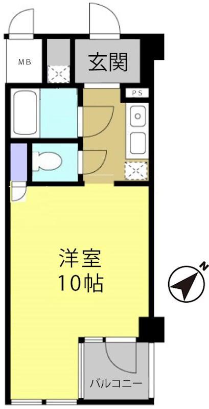 遠鉄ハイツ自校駅ビル(1K/4階)の間取り写真
