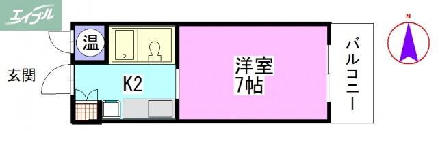 チュリス幸町(1K/7階)の間取り写真