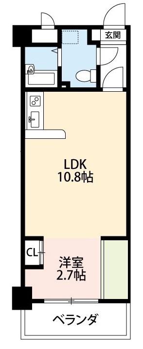 大竹南ビル(1LDK/4階)の間取り写真