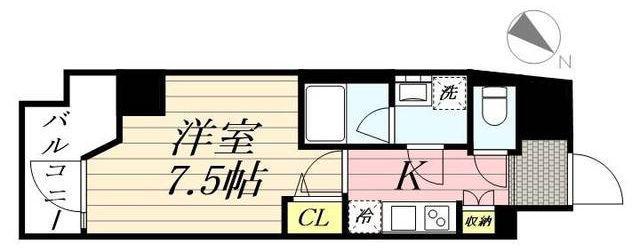 GRAN PASEO麻布十番(1K/13階)の間取り写真
