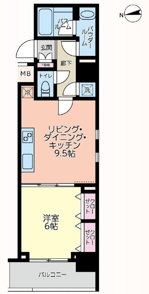 AXASFORT両国立川(1LDK/5階)の間取り写真