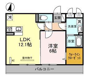 FLEUVE(1LDK/2階)の間取り写真