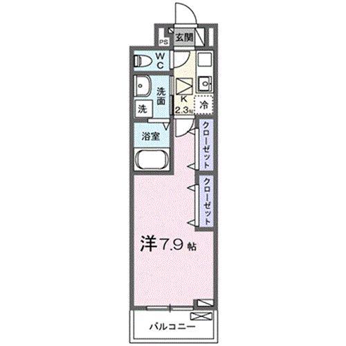 ヒカルサさいたま吉野(1K/1階)の間取り写真
