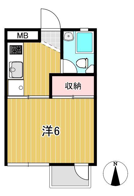 あんずマンション(1K/1階)の間取り写真