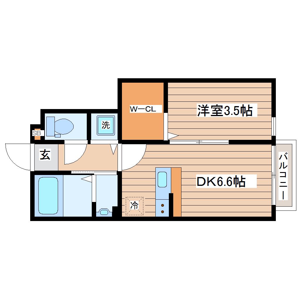 FINECOURT(1LDK/1階)の間取り写真