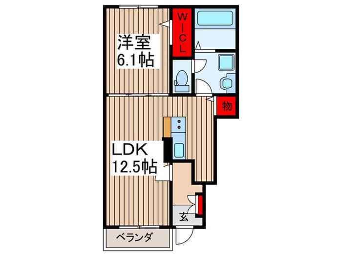 京成松戸線 五香駅 徒歩13分 2階建 築1年(1LDK/1階)の間取り写真