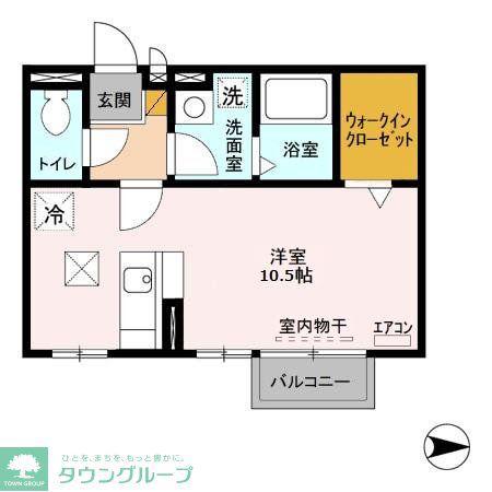 モナリエ古ヶ崎II(ワンルーム/1階)の間取り写真