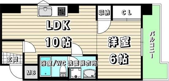 中京第3ビル(1LDK/3階)の間取り写真