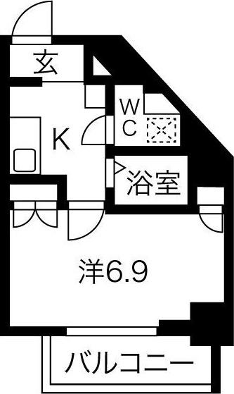 スパシエアルテシモベッタ(1K/4階)の間取り写真