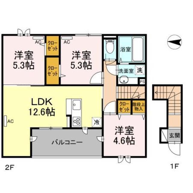 シティパル櫻(3LDK/2階)の間取り写真