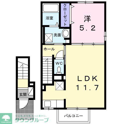 プリマヴェーラ(1LDK/2階)の間取り写真