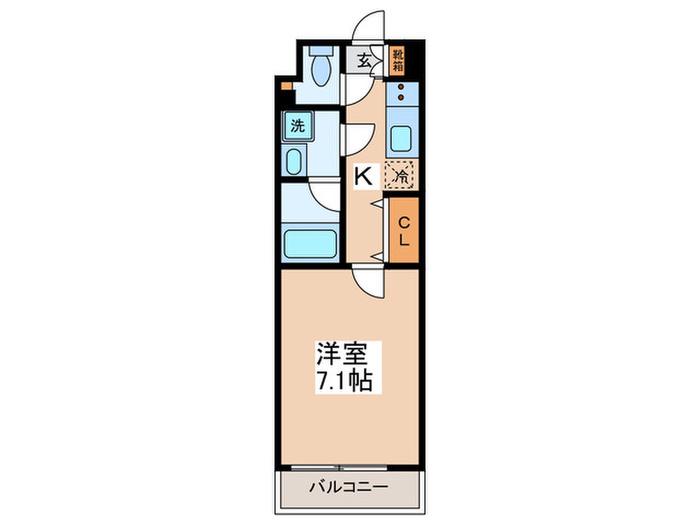 CREVISTA氷川台(1K/2階)の間取り写真