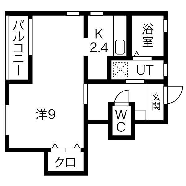 ボナール I・II・III(1K/1階)の間取り写真