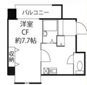 ドミール初台(1K/3階)の間取り写真