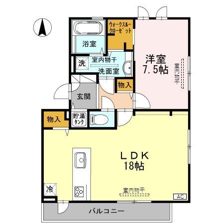 アンジュール(1LDK/3階)の間取り写真