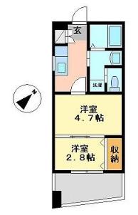 グランフォーレ地行(1LDK/8階)の間取り写真