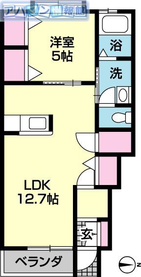 ファインシティA棟(1LDK/1階)の間取り写真