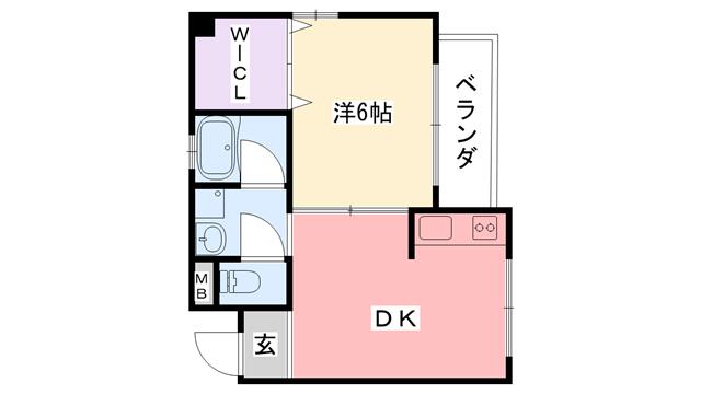 JR東海道本線 甲子園口駅 徒歩14分 3階建 築32年(1DK/2階)の間取り写真