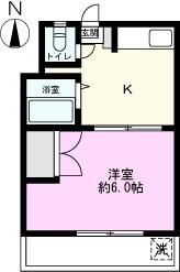 メゾンNS(1K/2階)の間取り写真