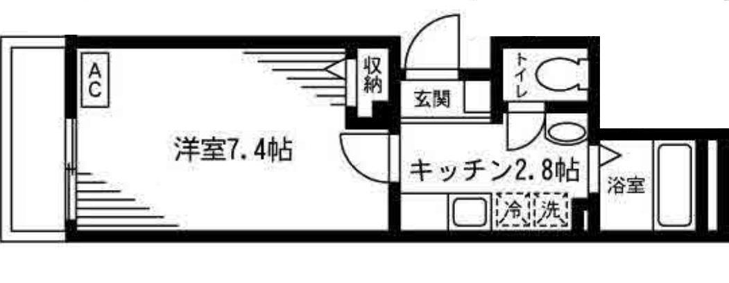 木津ハイツ(1K/2階)の間取り写真