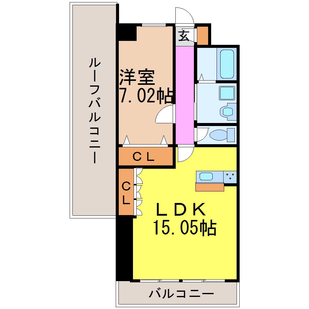 LA.LA.MOON(1LDK/5階)の間取り写真