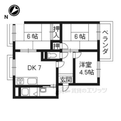 ジョーカン C棟(3DK/1階)の間取り写真