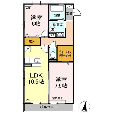 プレミール(2LDK/3階)の間取り写真
