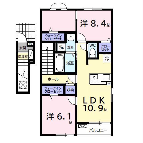 コンフォート アークA(2LDK/2階)の間取り写真