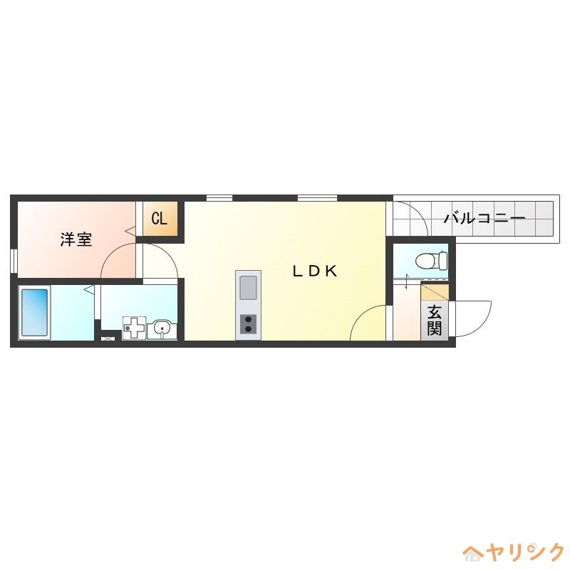 ジュエル守山I(1LDK/1階)の間取り写真
