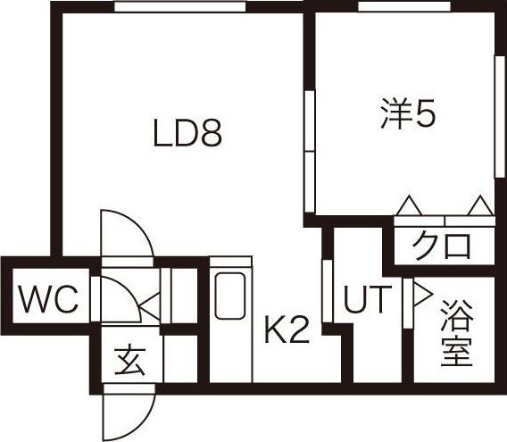 プリマクラッセ環状通東(1LDK/2階)の間取り写真