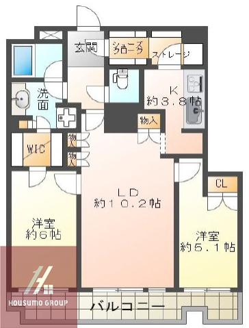 ザ・タワー大阪(2LDK/34階)の間取り写真