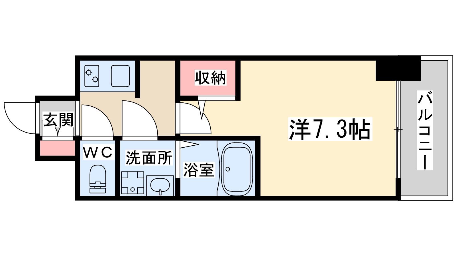 ラドゥセール西天満(1K/9階)の間取り写真