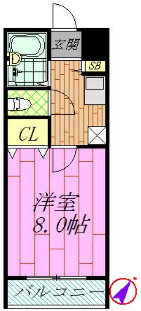 ヒコタビル(1K/2階)の間取り写真