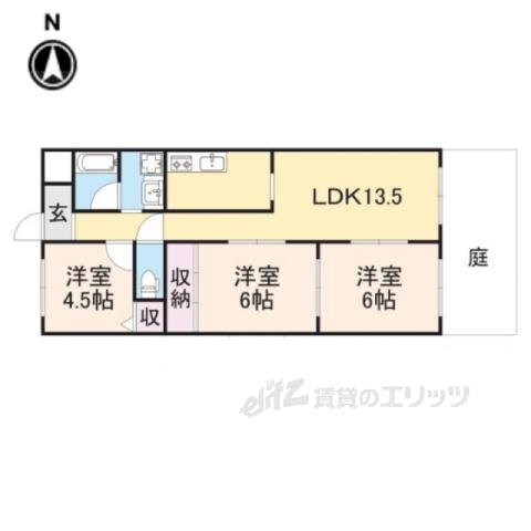 メゾン東中(3LDK/1階)の間取り写真
