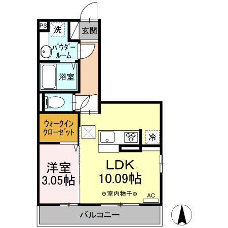 カーサココルン A棟(1LDK/1階)の間取り写真