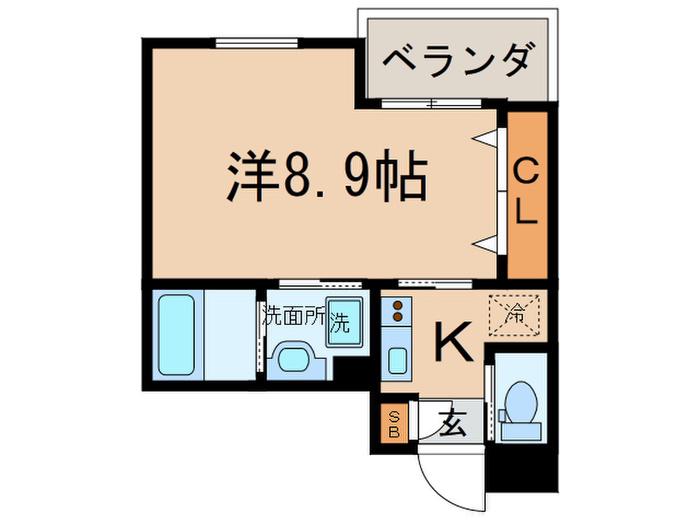 グリーンパーク西院(1K/1階)の間取り写真