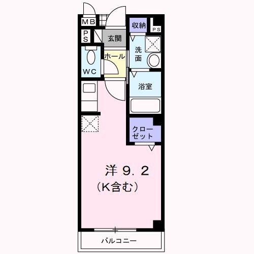 サンセール(ワンルーム/2階)の間取り写真