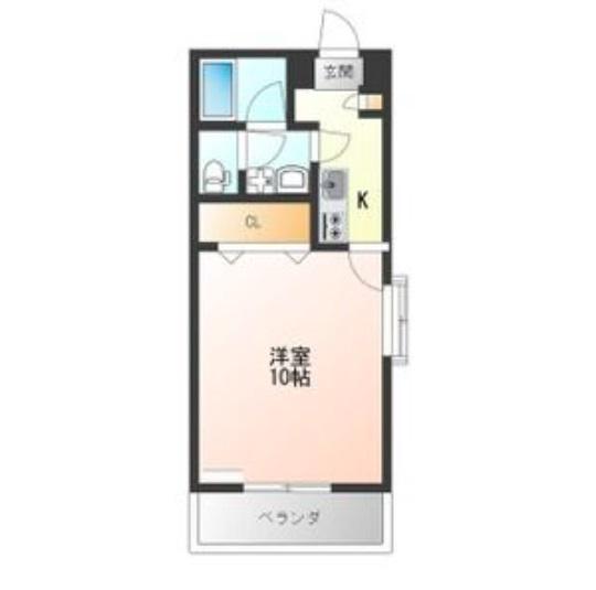 ロイヤル金信II(1K/4階)の間取り写真