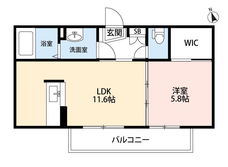 シャーメゾンフルール(1LDK/3階)の間取り写真