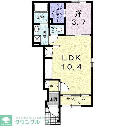 キルシェ(1LDK/1階)の間取り写真