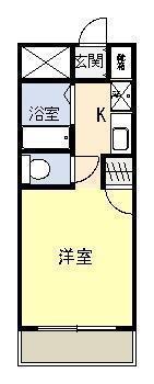 オクトワール宮崎北(1K/6階)の間取り写真