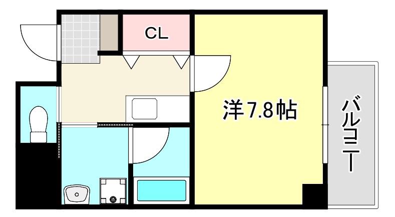 ブロード東灘深江駅前レジデンス(1K/4階)の間取り写真