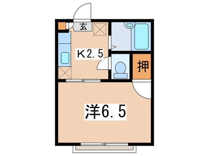 リバティI(1K/1階)の間取り写真